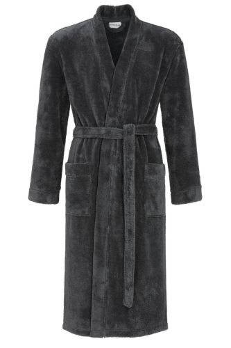 Szlafrok męski z mikrofibry wiązany w kolorze czarnym