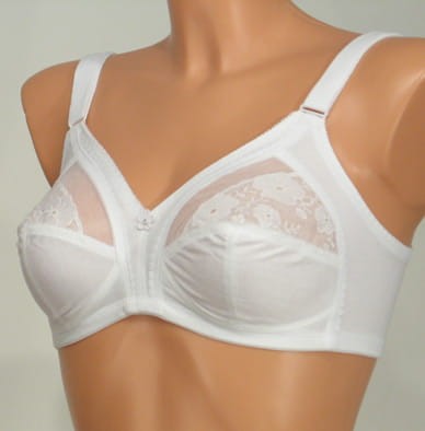 Biustonosz bawełniany bez fiszbin z delikatną koronką