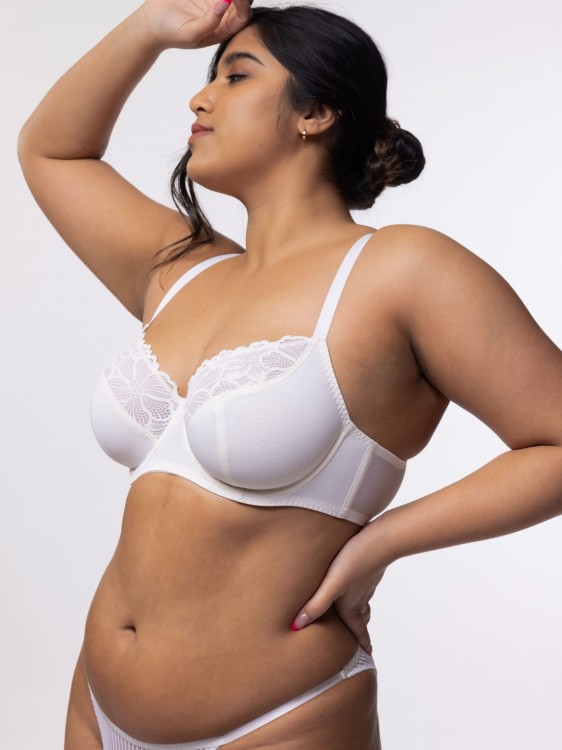 Kremowy miękki biustonosz na fiszbinie