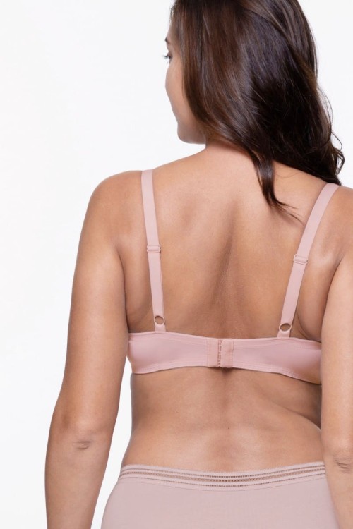 Biustonosz push up gładki pudrowo różowy