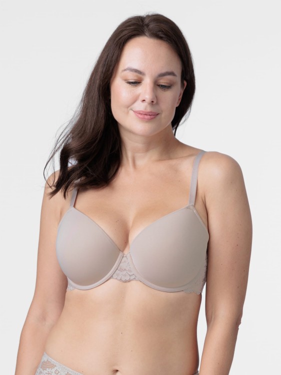 Biustonosz usztywniany na fiszbinie beżowy