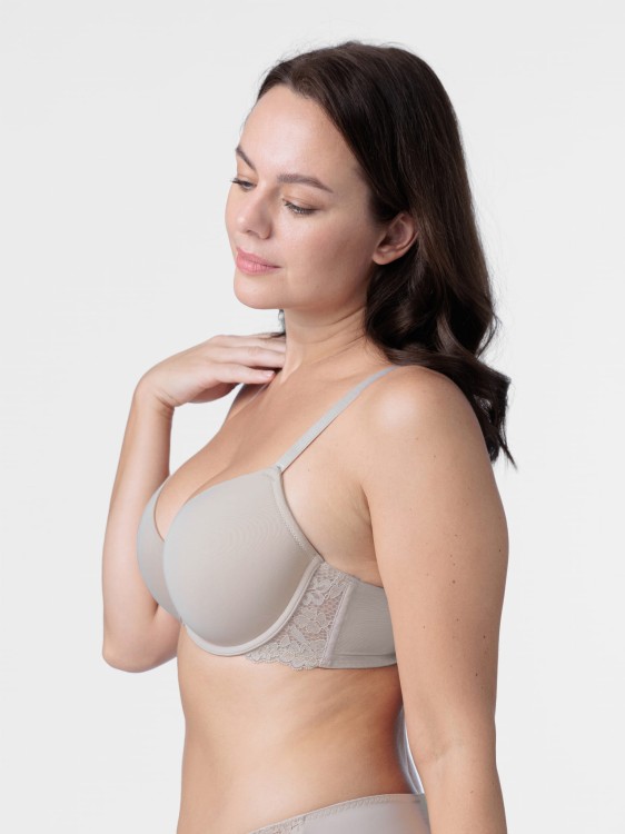 Biustonosz usztywniany na fiszbinie beżowy