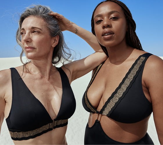 Strój kąpielowy monokini czarny ze złotą aplikacją