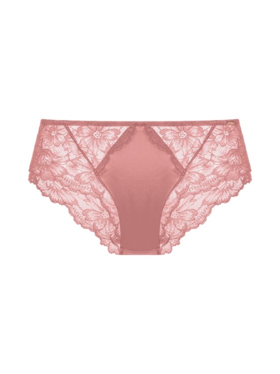 KIRA Pełne satynowe figi damskie z koronką