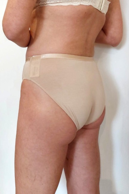 BAMBOO Figi bambusowe, z płaskimi szwami beżowe