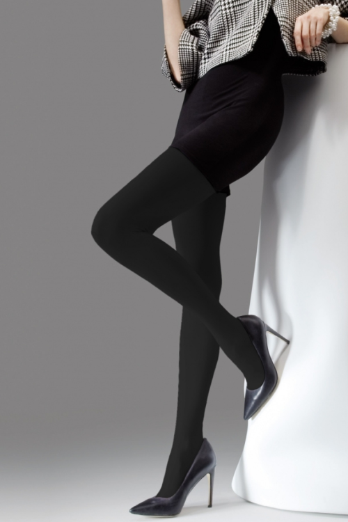 40 DEN Czarne rajstopy kryjące z mikrofibry 3D Nadja