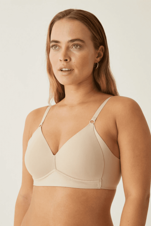 Komfortowy biustonosz bez fiszbin beżowy