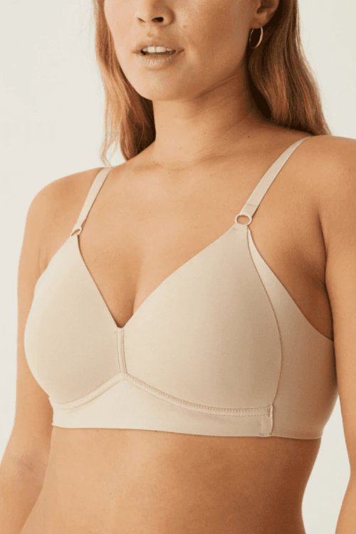 Komfortowy biustonosz bez fiszbin beżowy