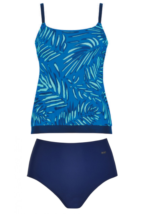 Dwuczęściowy strój kąpielowy tankini z zabudowanymi majtkami
