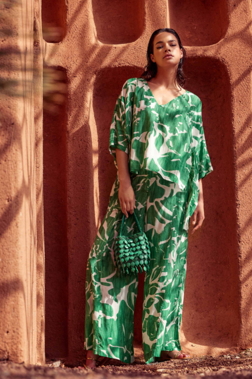 Letnie szerokie spodnie damskie z wiskozy