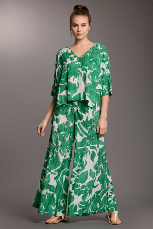 Letnie szerokie spodnie damskie z wiskozy