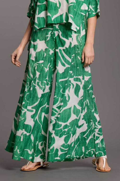 Letnie szerokie spodnie damskie z wiskozy