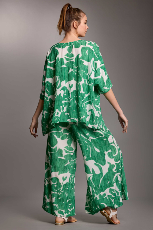 Letnie szerokie spodnie damskie z wiskozy