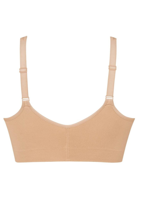 Biustonosz top zapinany przodem beżowy