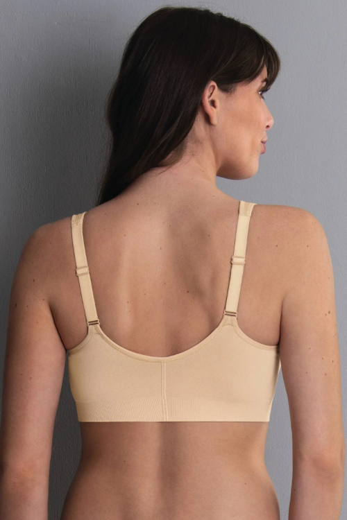 Biustonosz top zapinany przodem beżowy