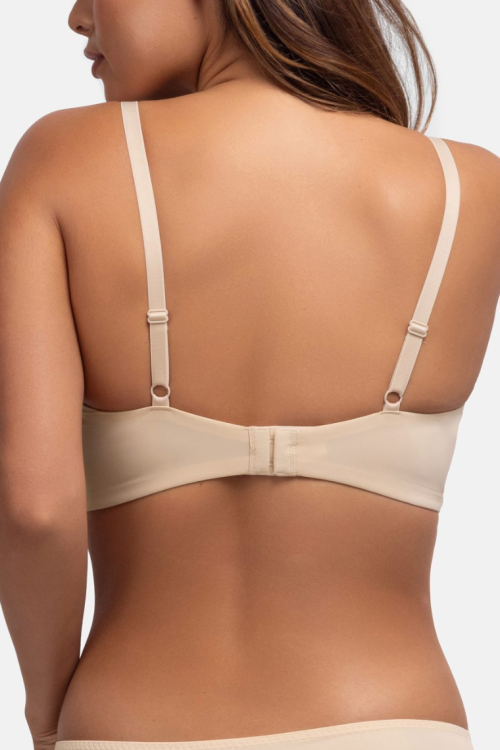 Usztywniany komfortowy biustonosz bez fiszbin beżowy