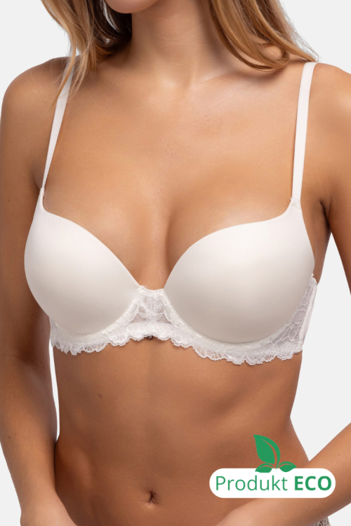 MAX PUSH UP Biustonosz maksymalnie powiększający biust kremowy