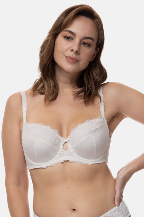 Kremowy miękki biustonosz na fiszbinie