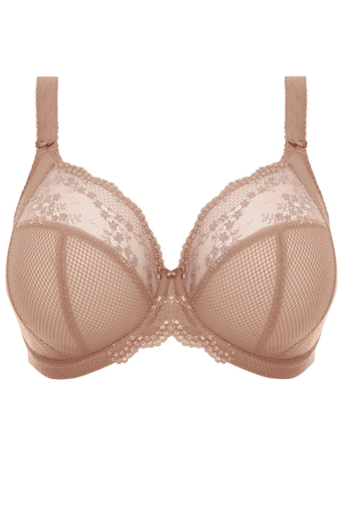 Miękki beżowy biustonosz na fiszbinie typu plunge