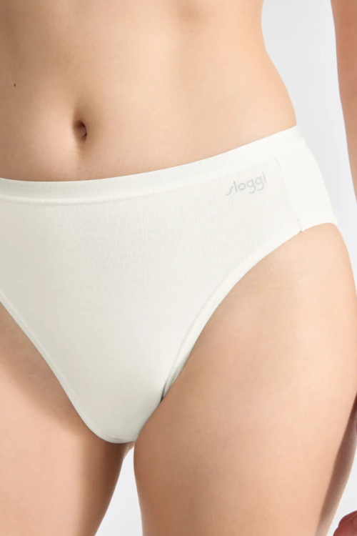Bawełniane figi damskie high leg białe