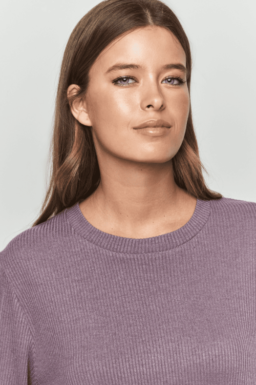 Komplet damski lub piżama z dzianiny w kolorze malwy