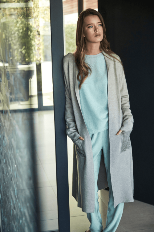 Ciepły komplet domowy damski lub piżama zielona