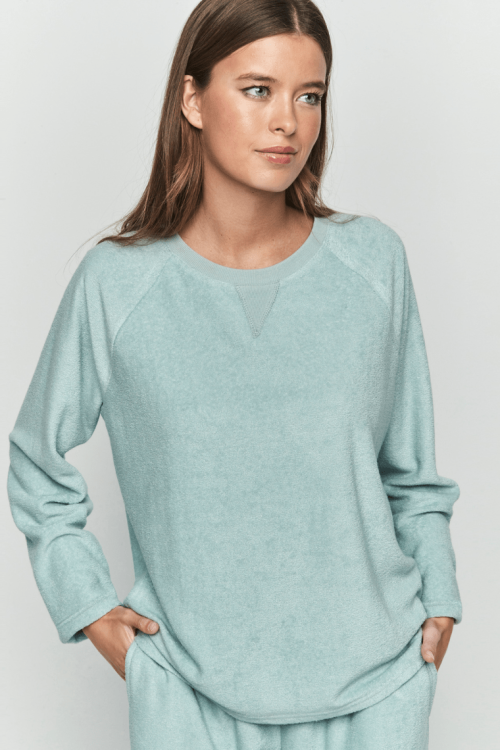 Ciepły komplet domowy damski lub piżama zielona