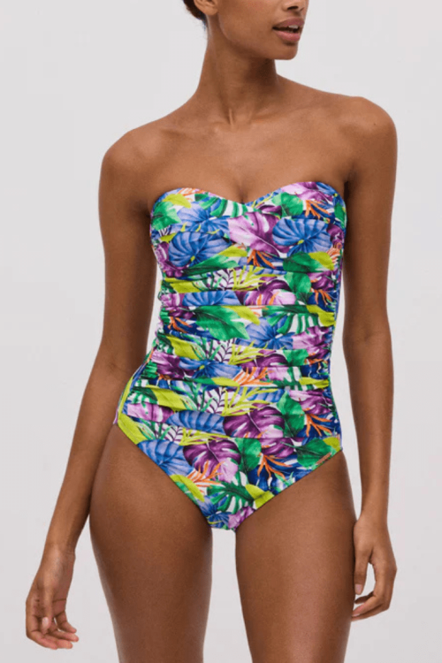 Modelujący jednoczęściowy strój kąpielowy bandeau