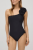 Czarny jednoczęściowy strój kąpielowy na jedno ramię