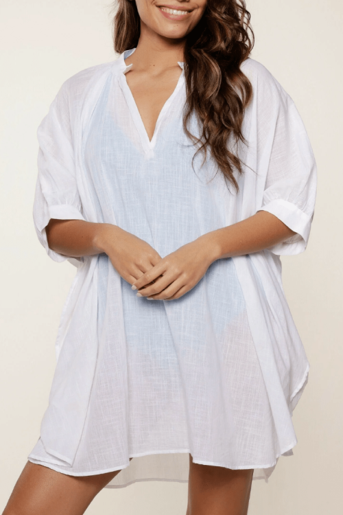 Lekka bawełniana tunika plażowa/ kaftan