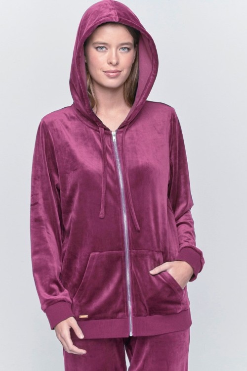 Sportowy komplet damski rozpinany z kapturem