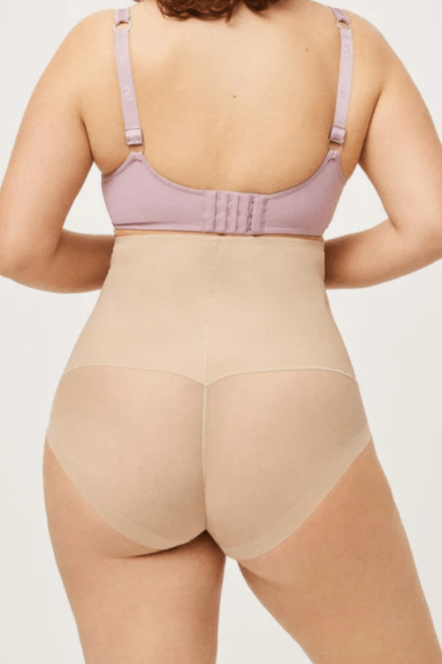 Wysokie modelujące figi z koronką beżowe 19611