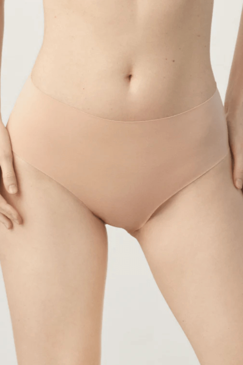 Bawełniane figi bezszwowe beżowe