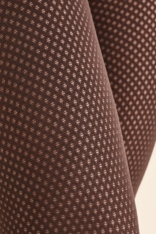 80 DEN Brązowe rajstopy w drobny wzór Galia