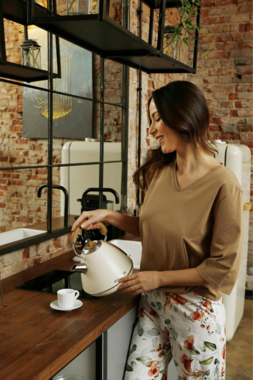 Elegancka piżama bawełniana z rękawem 3/4