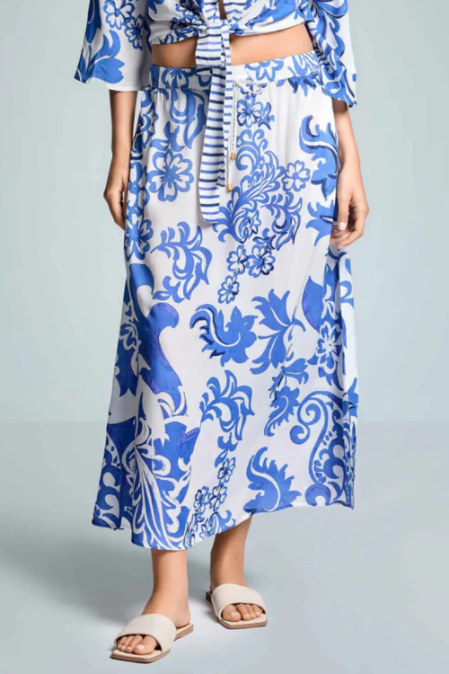 Wiskozowa spódnica maxi ze wzorem