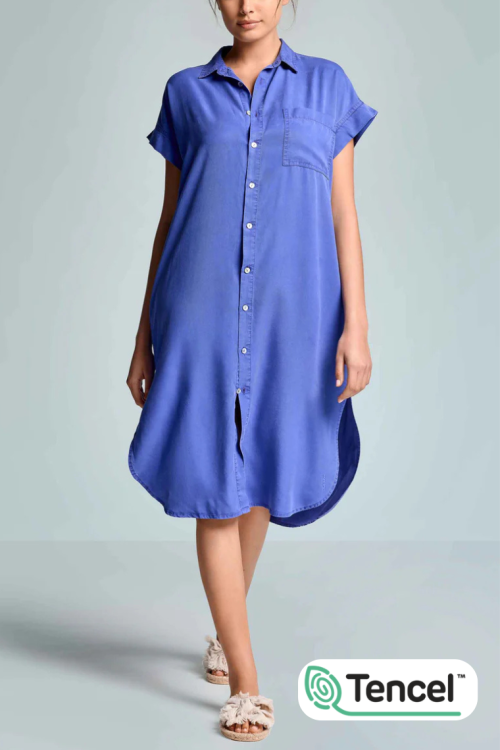 Sukienka koszulowa z krótkim rękawem z Tencelu