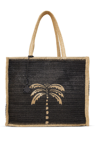 Pojemna torba plażowa damska shopper z plecionego materiału