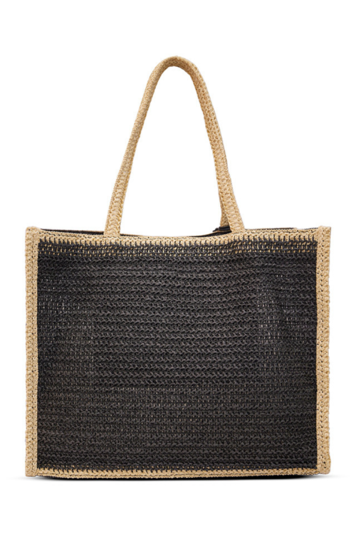 Pojemna torba plażowa damska shopper z plecionego materiału