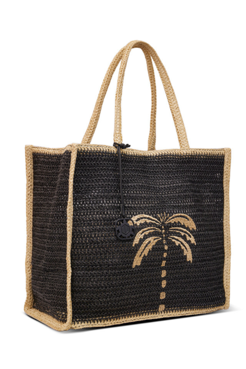 Pojemna torba plażowa damska shopper z plecionego materiału