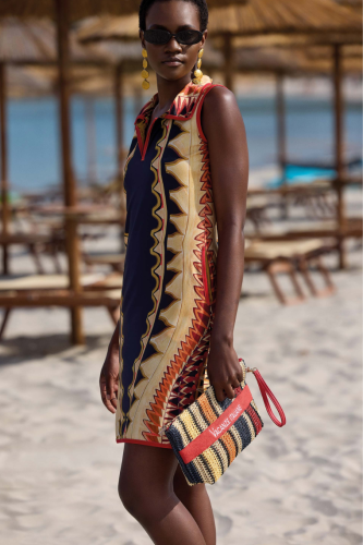 Torebka typu kopertówka w kolorowe pasy