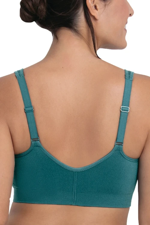 Biustonosz top zapinany przodem szmaragdowy