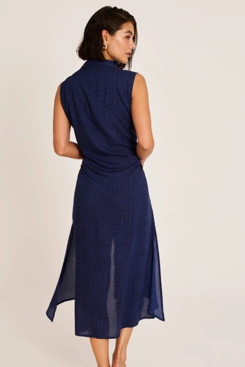 Sukienka kopertowa wiskozowa bez rękawów