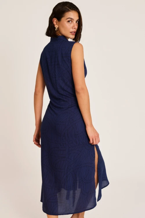 Sukienka kopertowa wiskozowa bez rękawów