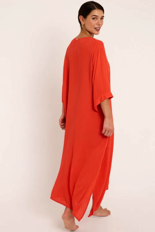 Wiskozowa sukienka z rękawem do łokcia