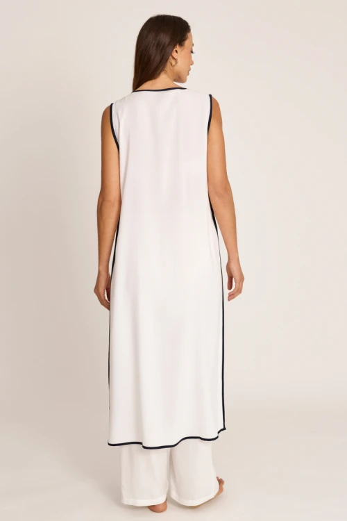 Wiskozowy letni komplet damski – spodnie i kamizelka