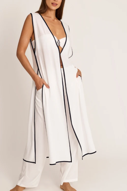 Wiskozowy letni komplet damski – spodnie i kamizelka