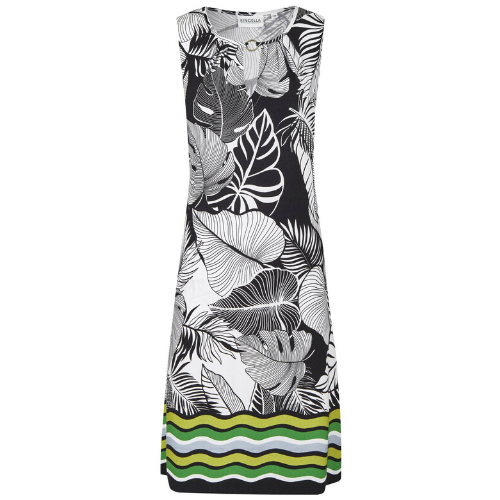 Wiskozowa sukienka plażowa w tropikalny wzór Ringella