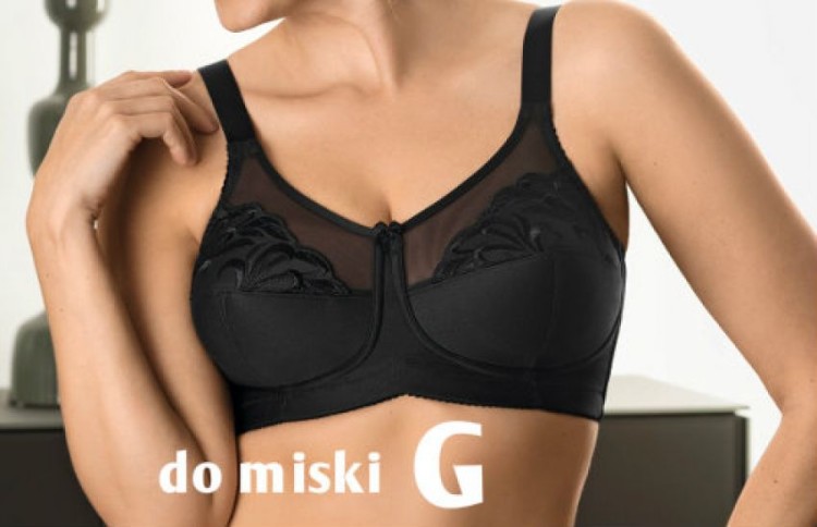 Miękki czarny biustonosz bez fiszbin na duże biusty Naturana