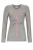 SOLO Bluzka damska z aplikacją i długim rękawem szara